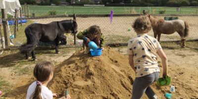 Manchmal sind die Übungen so spannend, dass das Reiten zur Nebensache wird